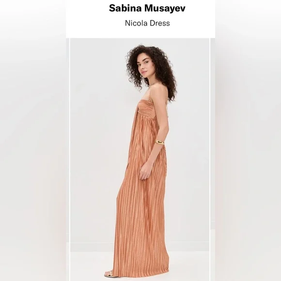 Sabina Musayev Nicola Strapless Dress in Copper as size Medium. Sold out! NWT - Picture 4 of 11